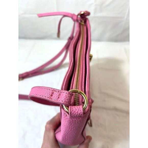 Foley & Corinna Rose Pink Faux Leather Limelight City Crescent Handbag - Picture 5 of 14